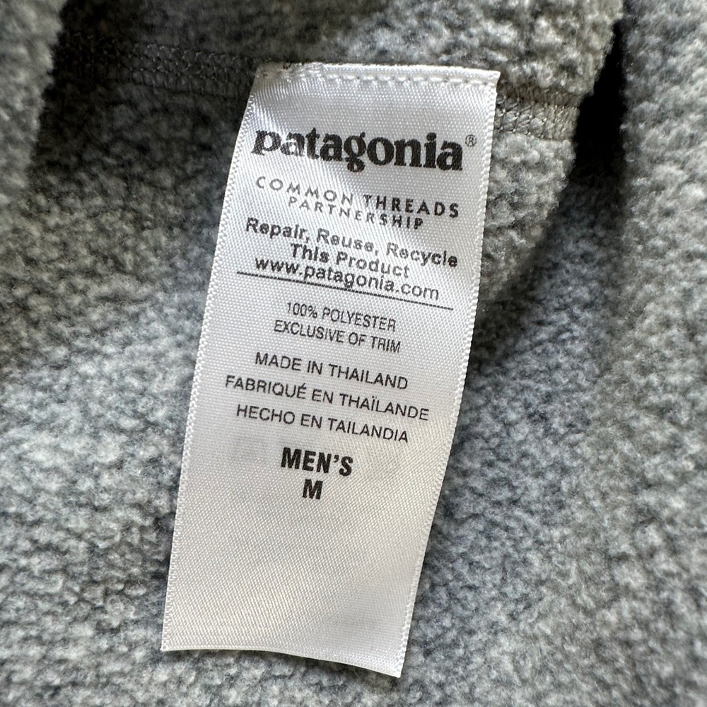 Patagonia Better Sweater Mens Medium Gray Quarter Zip Fleece Pullover 25522FA16 - Picture 5 of 9